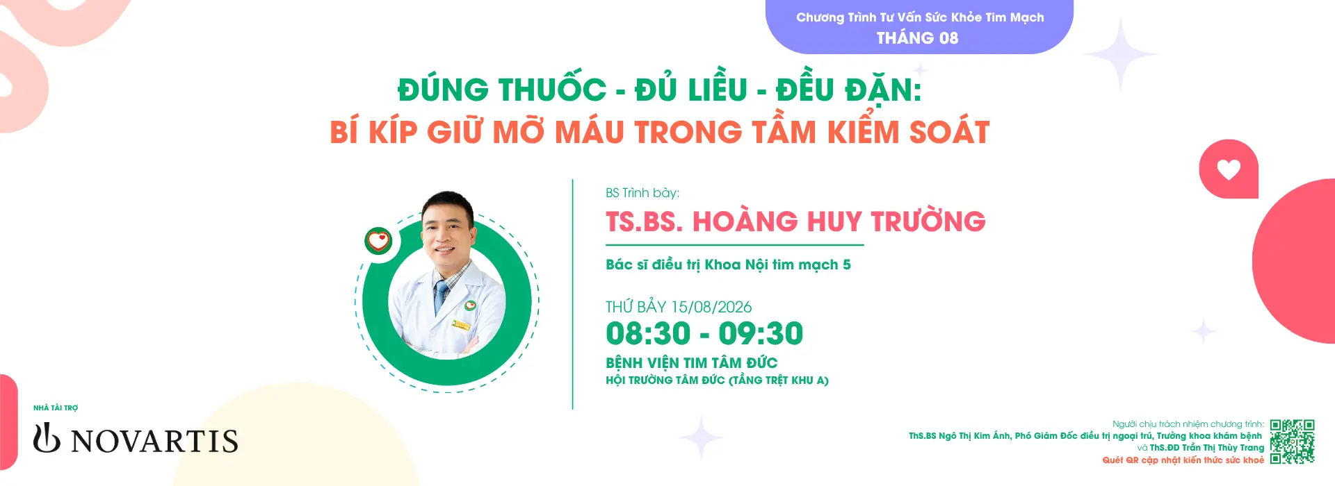 Tư vấn sức khỏe tim mạch Tháng 8/2026: Đúng thuốc - Đủ liều - Điều đặn: Bí kíp giữ mỡ máu trong tầm kiểm soát